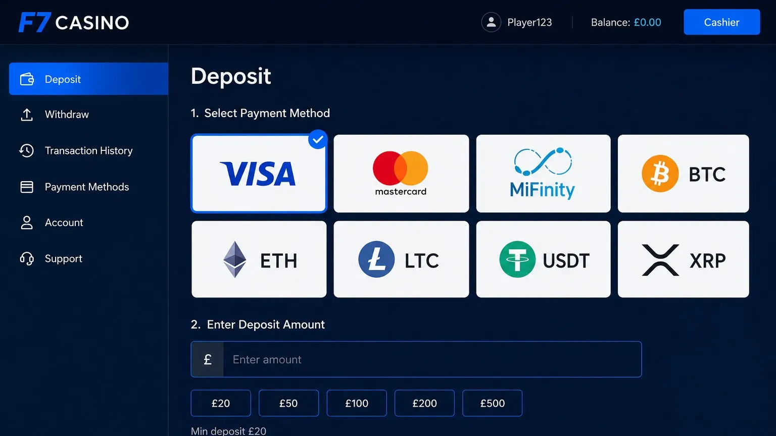 F7 Casino withdrawal time and limits crypto and bank F7 Casino withdrawal time and limits