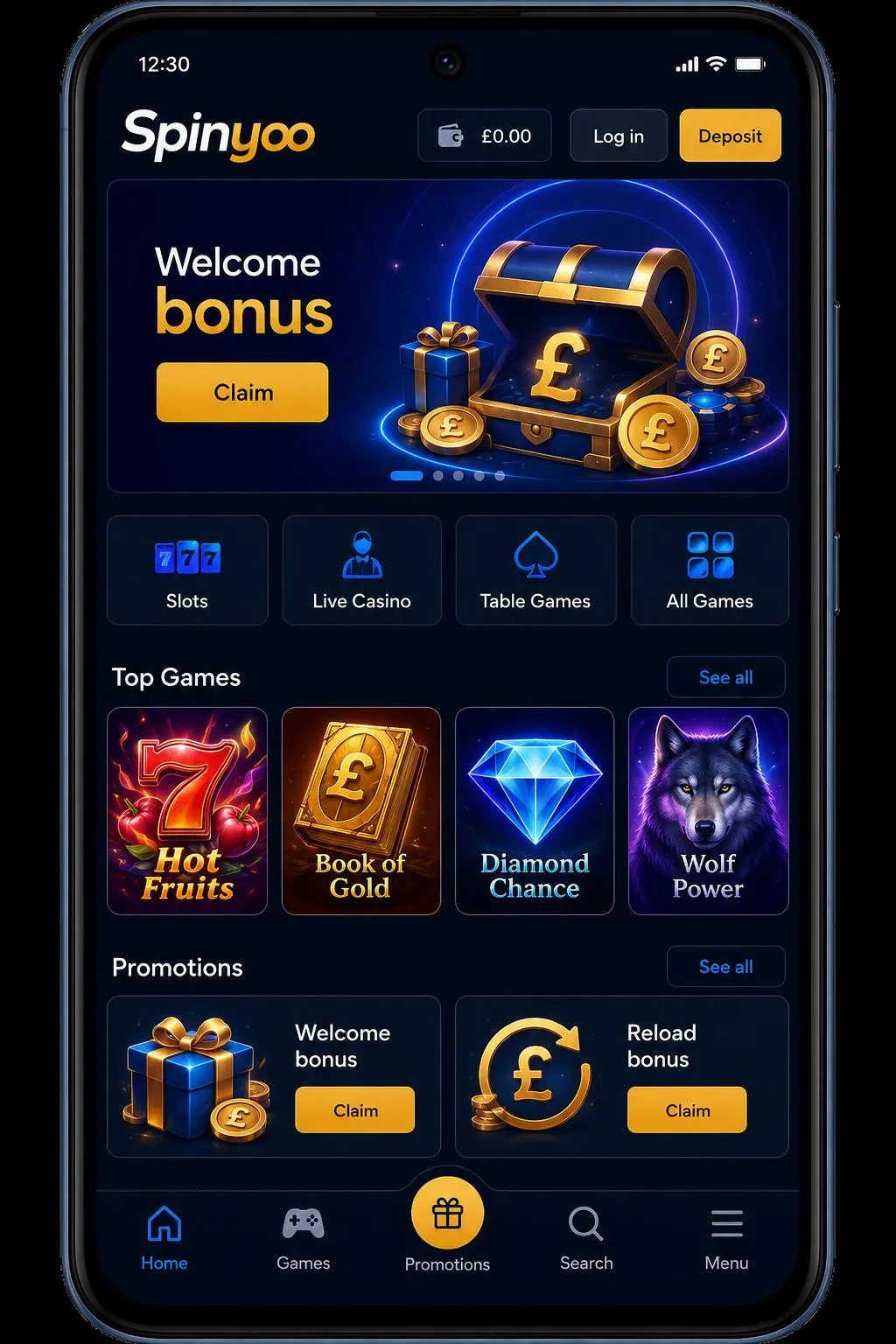 Mobile experience and app for Spinyoo Casino on mobile Mobile experience and app for Spinyoo Casino